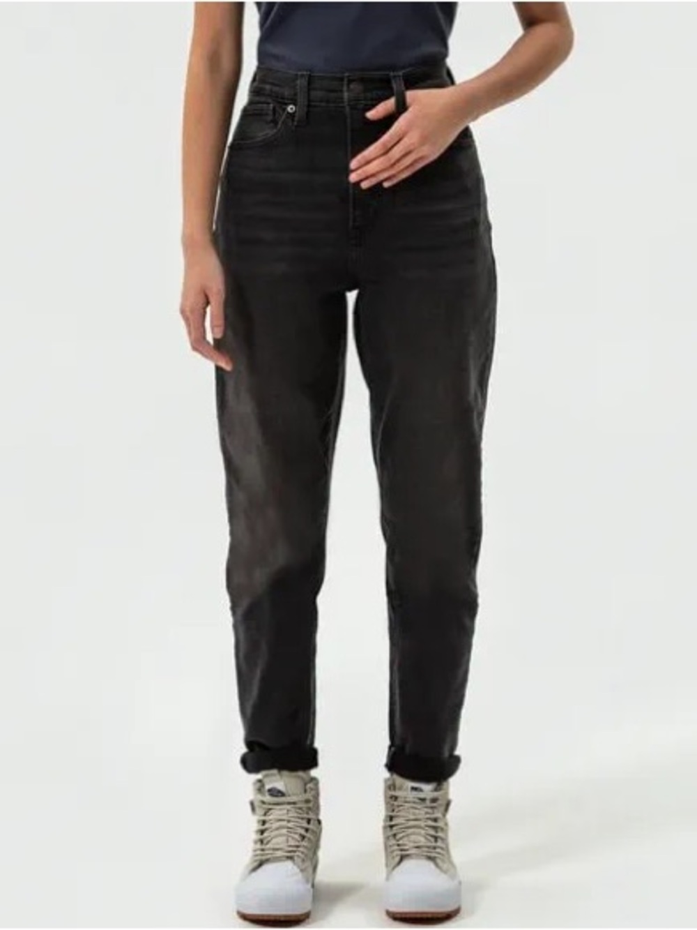 Levi’s High Waisted Mom Jeans W26 L29 Say No Go Washed Black